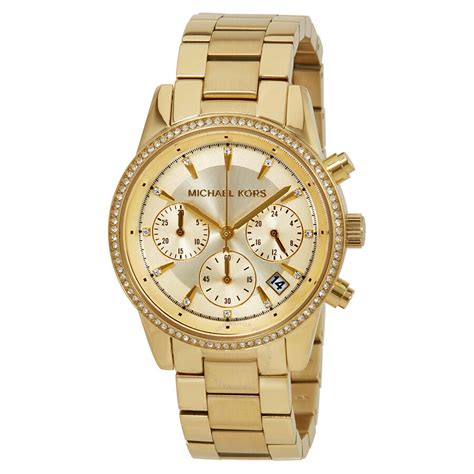 gold michael kors womens watches 30mm|Michael Kors chronograph gold.